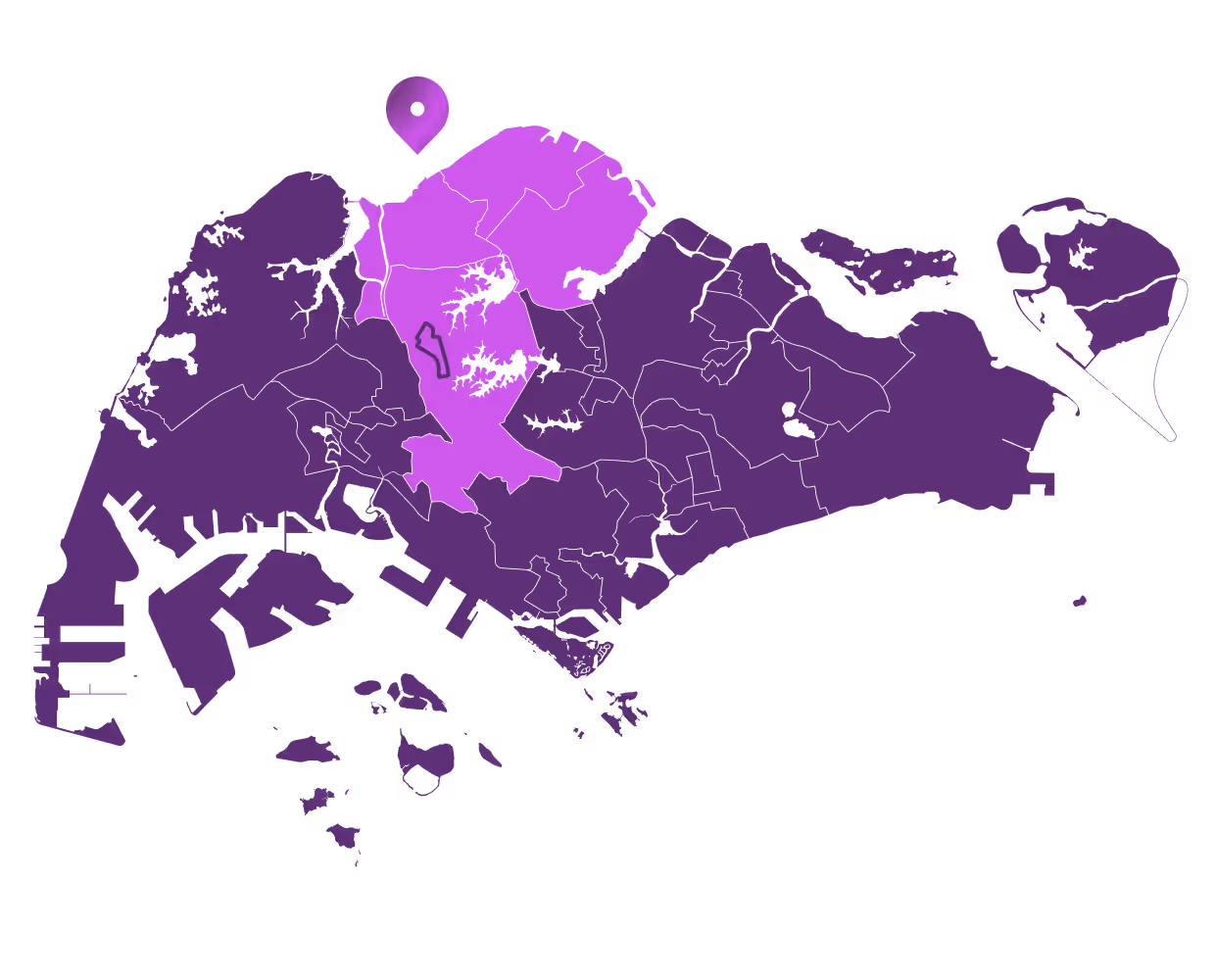 Map illustrating Singaporean VPN servers